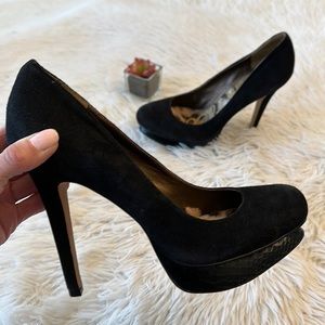Sam Edelman x Anthropologie ULYSA black suede leather platform heel women size 8
